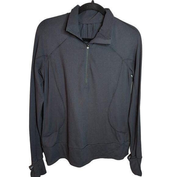 Lululemon 1/4 Zip Black Pullover in Black SIze 10 - Picture 1 of 5